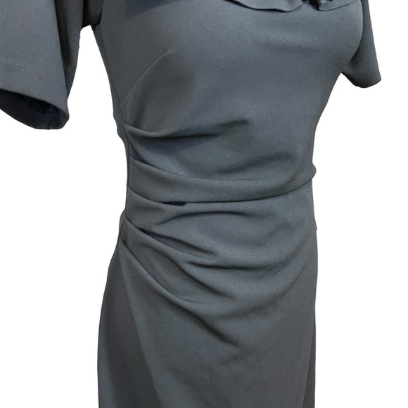 Xscape Isla Long Scuba Crepe Off The Shoulder Ruffle Top Dress. Black 10P #1276 - Picture 6 of 12